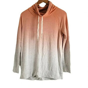 Lou & Grey  Softblend Cowl Neck Pull Over Sweater Size S orange & beige  Womens